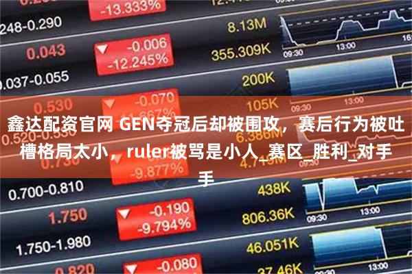 鑫达配资官网 GEN夺冠后却被围攻,赛后行为被吐槽格局太小,ruler被骂是小人_赛区_胜利_对手
