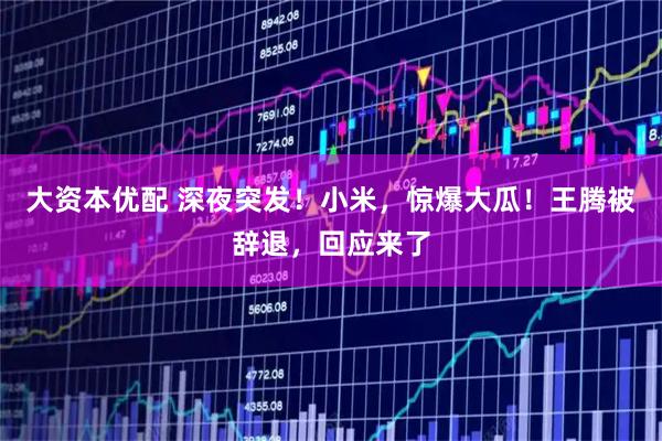 大资本优配 深夜突发!小米,惊爆大瓜!王腾被辞退,回应来了